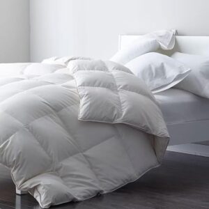 Vier-seizoenen dekbed voor tweepersoonsbed met natuurlijke donsvulling, 200x200 cm, katoenen tijk en machinewasbaar (9101066924772)