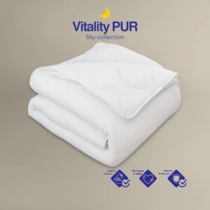 Vitality Pur Sky 4-Seizoenen Dekbed - 200x200 - Tweepersoons - 2-Delig Met Drukknopen - Sanitized Hygiënisch & Ademend Dekbed - Anti Allergie - Zomer & Winter dekbed (4740377382151)
